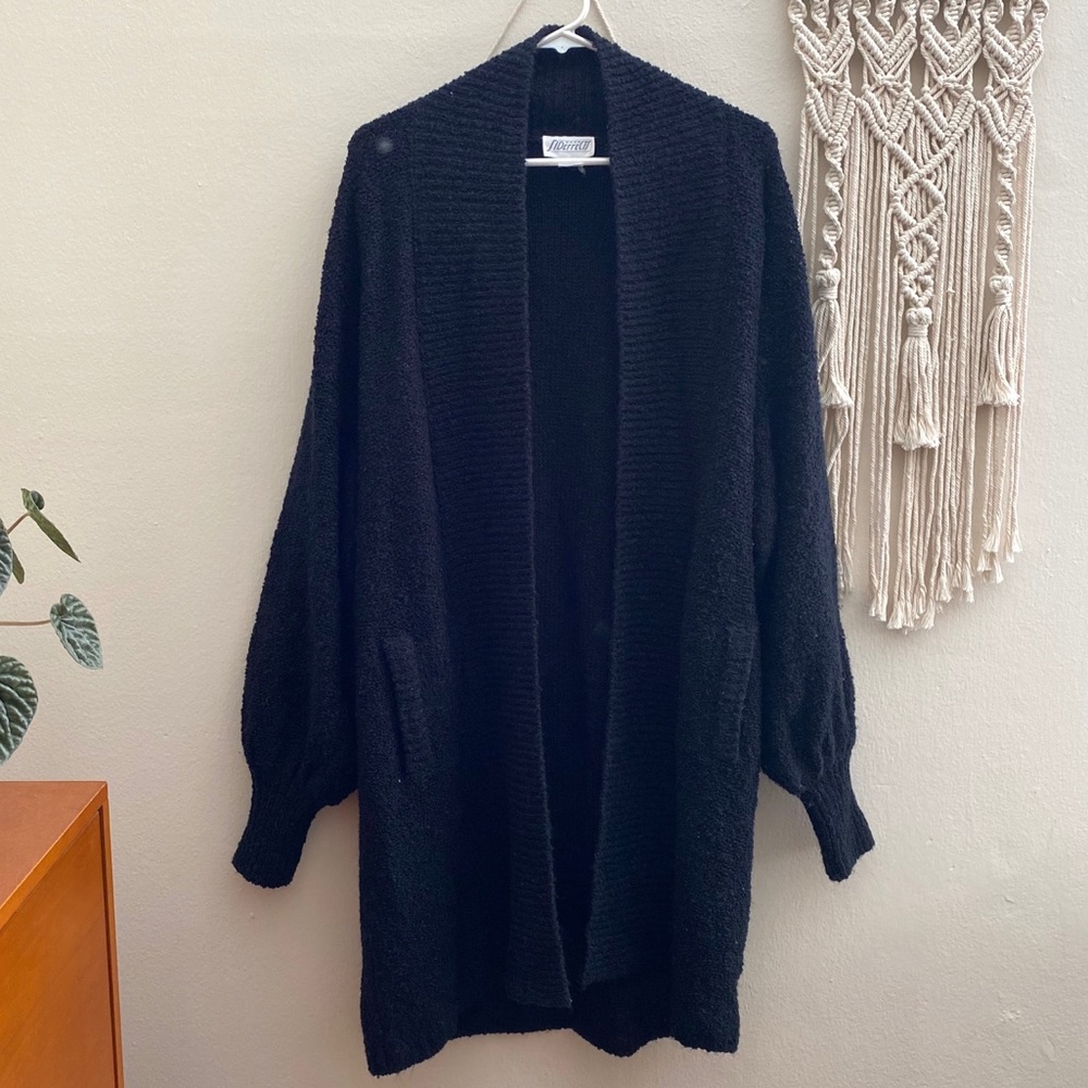 Vintage Sideffects Black Knit Cardigan Sweater